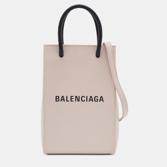 Balenciaga Bags Balenciaga Light Pink Leather Shopping Phone Holder